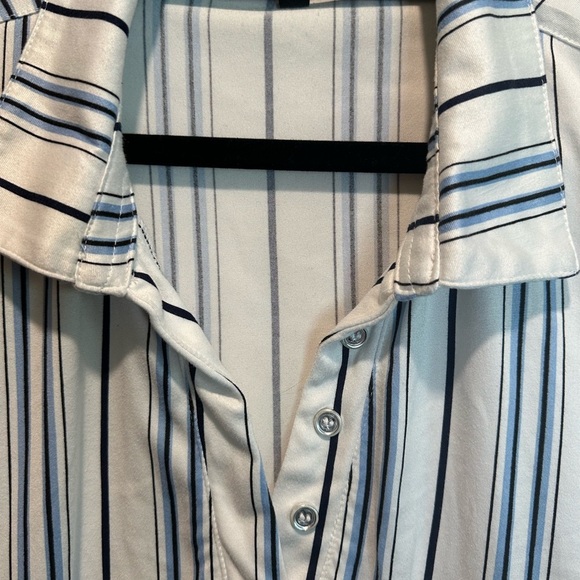 Striped Blue and White Women's Top - Picture 2 of 3